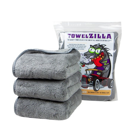 Monarch Brands Towelzilla Microfiber Car Cleaning Cloths, 18in x 30in, 3PK PNP-PLUSH-1830